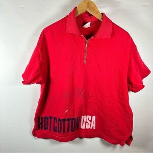 Hot Cotton USA Red Polo Shirt
